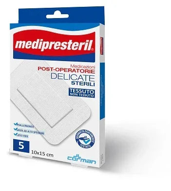 MEDICAZIONE POST OPERATORIA MEDIPRESTERIL DELICATA TNT 10X25CM 3 PEZZI - Farmaspeed