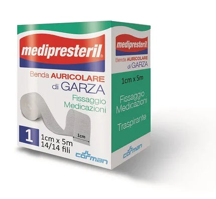 BENDA AURICOLARE MEDIPRESTERIL 12/8 FU M5X2CM 14/14 FILI - Farmaspeed