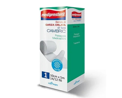 BENDA ORLATA MEDIPRESTERIL CAMBRIC M5X500CM 14/12 FILI - Farmaspeed