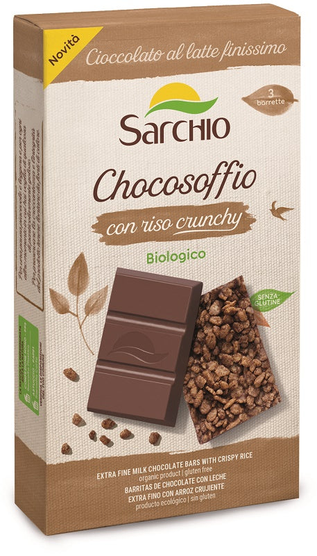 CHOCOSOFFIO BARRETTA CIOCCOLATO LATTE FINISSIMO E RISO CROCCANTE 3 PEZZI DA 25 G