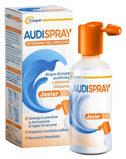 SOLUZIONE DI ACQUA DI MARE IPERTONICO AUDISPRAY JUNIOR IGIENE ORECCHIO SPRAY SENZA GAS 25 ML - Farmaspeed