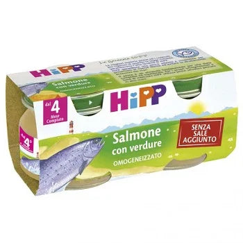 HIPP OMOGENEIZZATO SALMONE CON VERDURE 2X80 G - Farmaspeed