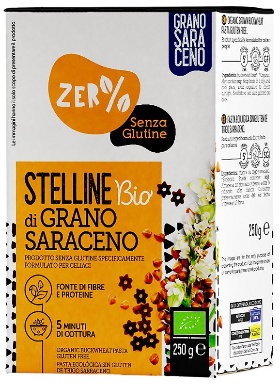 ZERO% GLUTINE STELLINE GRANO SARACENO INTEGRALE SENZA GLUTINE BIO 250 G
