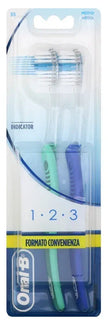 ORALB 123 INDICATOR SPAZZOLINO MANUALE SETOLE 35 MEDIE 2 PEZZI - Farmaspeed