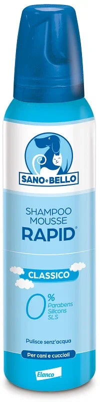 SANO E BELLO SHAMPOO MOUSSE RAPID CLASSICO FLACONE 300 ML PER LAVAGGIO SENZ'ACQUA - Farmaspeed