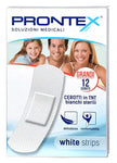 CEROTTO PRONTEX WHITE STRIPS IN TESSUTO NON TESSUTO BIANCO STERILE SCATOLA 12 CEROTTI GRANDI - Farmaspeed