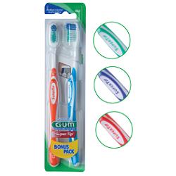 GUM SUPER TIP 463 COMPACT MEDIUM TOOTHBRUSH BONUS PACK 2 PIECES