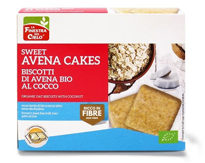 FSC SWEET AVENA CAKES BISCOTTI DI AVENA AL COCCO BIO SENZA LIEVITO DI BIRRA SENZA LATTE CO NOLIO DI GIRASOLE SENZA OLIO DI PALMA 250 G