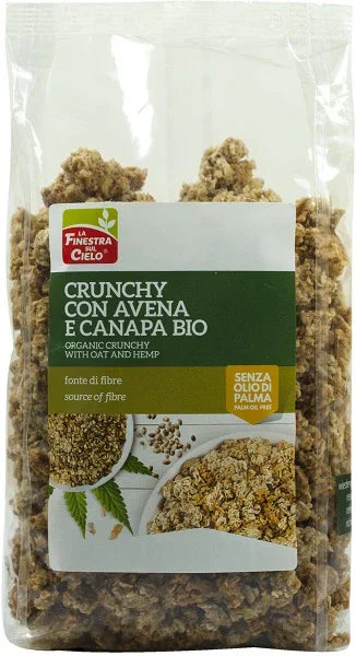 FSC CRUNCHY CON AVENA E CANAPA BIO AD ALTO CONTENUTO DI FIBRA CON OLIO DI GIRASOLE E SENZA OLIO DI PALMA 375 G - Farmaspeed