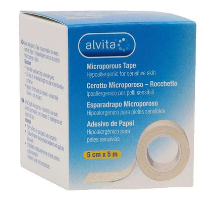 CEROTTO MICROPOROSO IN ROCCHETTO ALVITA IPOALLERGENICO PER PELLI SENSIBILI 5X500CM - Farmaspeed