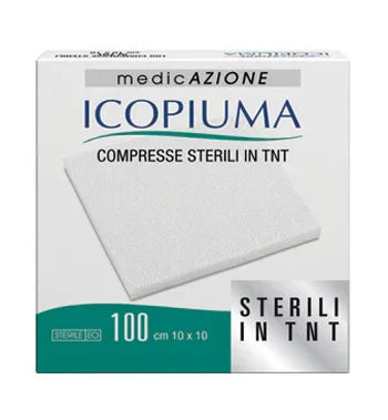 ICOPIUMA GARZA COMPRESSA IN TESSUTO NON TESSUTO ADESIVA 10X10 CM 100 PEZZI - Farmaspeed