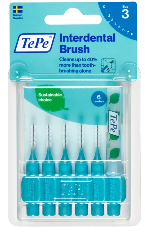 TEPE INTERNAL BRUSH BLUE 0.60MM 6 PIECES