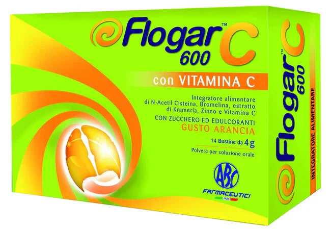 FLOGAR C 600 CON VITAMINA C 14 BUSTINE GUSTO ARANCIA - Farmaspeed