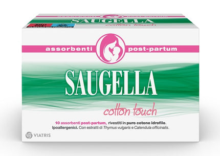 SAUGELLA COTTON TOUCH POSTPARTUM PADS 10 PIECES