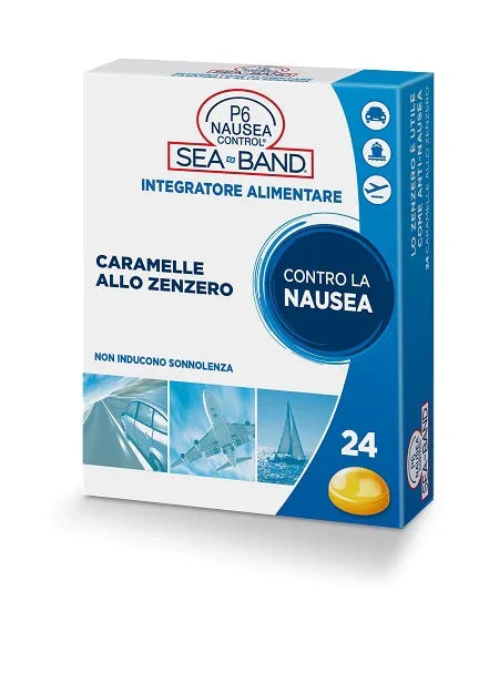 P6 NAUSEA CONTROL CARAMELLE ANTI NAUSEA VIAGGIO ALLO ZENZERO 24 PEZZI - Farmaspeed