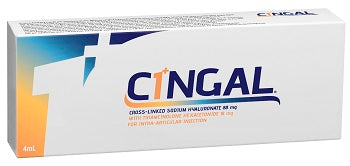 PRE-FILLED INTRA-ARTICULAR SYRINGE CINGAL 4 ML 22MG/ML CROSS-LINKED ACID WITH 4.5 MG/ML TRIAMCINOLONE HEXACETONIDE