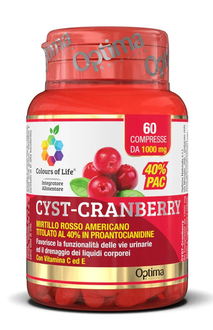 COLOURS OF LIFE CYST-CRANBERRY CON VITAMINA C E 60 COMPRESSE 1000 MG - Farmaspeed
