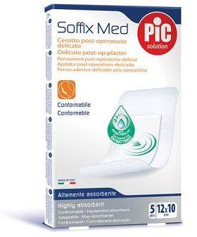 CEROTTO PIC SOFFIX MED IN TNT CON TAMPONE CENTRALE ASSORBENTE STERILE MONOUSO 10X12 CM ANTIBATTERICO 5 PEZZI - Farmaspeed