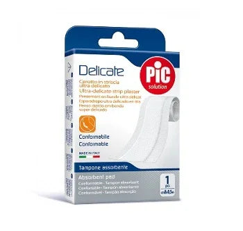 CEROTTO PIC DELICATE STRISCIA BIANCA CON TAMPONE ANTIBATTERICO CM 8X0,5 M - Farmaspeed
