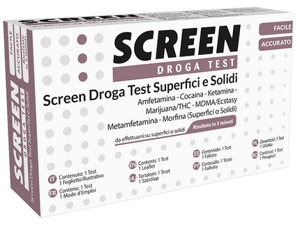 SCREEN DROGA TEST 7 DROGHE SU SUPERFICI SOLIDI O POLVERI