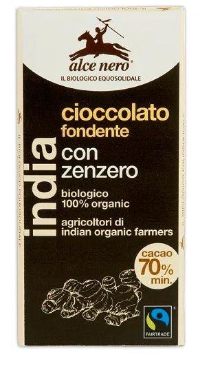 TAVOLETTA DI CIOCCOLATO FONDENTE BIO CON ZENZERO DELL'ECUADOR FAIRTRADE 50 G - Farmaspeed