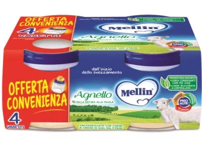MELLIN OMOGENEIZZATO AGNELLO 4 PEZZI X 80 G - Farmaspeed