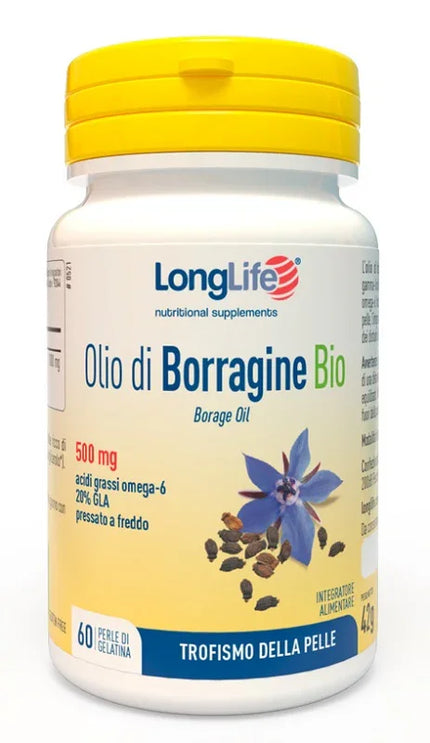 LONGLIFE OLIO BORRAGINE BIO 60 PERLE IN GELATINA - Farmaspeed