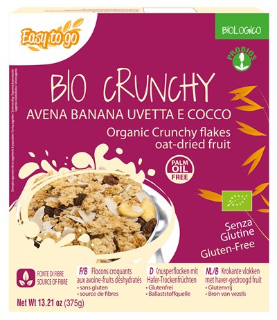 EASY TO GO BIO CRUNCHY OATS BANANA RAISINS AND COCONUT 375 G
