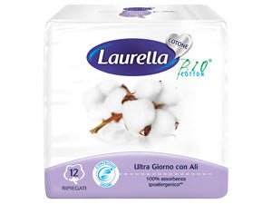 LAURELLA COTTON ABSORBENT ULTRA DAY WITH WINGS 12 PIECES