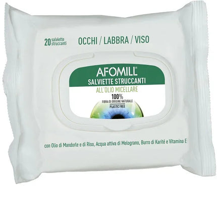 AFOMILL SALVIETTINE STRUCCANTI OLIO MICELLARE 20 PEZZI - Farmaspeed