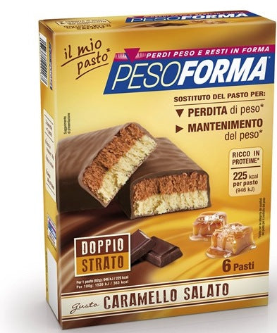 PESOFORMA BARRETTA AL CARAMELLO SALATO 12 PEZZI DA 31 G