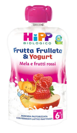 HIPP BIO FRUTTA FRULLATA YOGURT MELA FRUTTI ROSSI 90 G - Farmaspeed