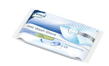 TENA WET WASH GLOVE GUANTO DETERGENTE UMIDIFICATO 8 PEZZI - Farmaspeed