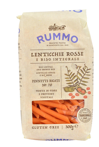 RUMMO PENNETTE RIGATE N 70 RED LENTILS AND BROWN RICE 300 G