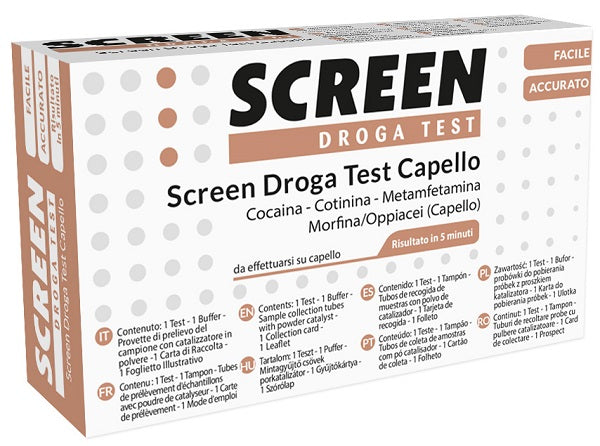 SCREEN DROGA TEST 4 SOSTANZE TRAMITE CAPELLI TEST ANTIDROGA CAPELLO