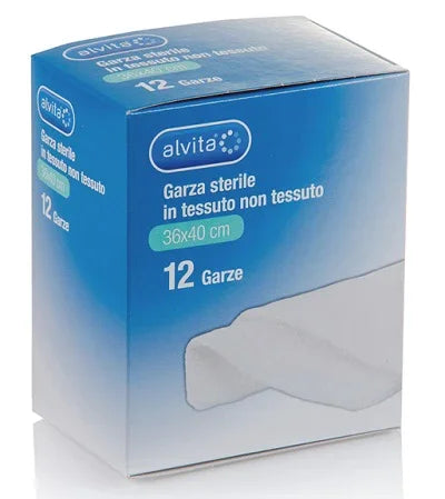 ALVITA GARZA STERILE IN TESSUTO NON TESSUTO 36X40CM 12 PEZZI - Farmaspeed