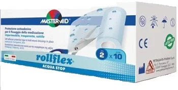 CEROTTO IMPERMEABILE PER FISSAGGIO MEDICAZIONI MASTER-AID ROLLFLEX A-STOP M 10X10 CM - Farmaspeed