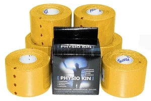 NASTRO NEUROMUSCOLARE ADESIVO ELASTICO PHYSIO KIN ALTEZZA 5 CM LUNGHEZZA 5 M COLORE GIALLO - Farmaspeed