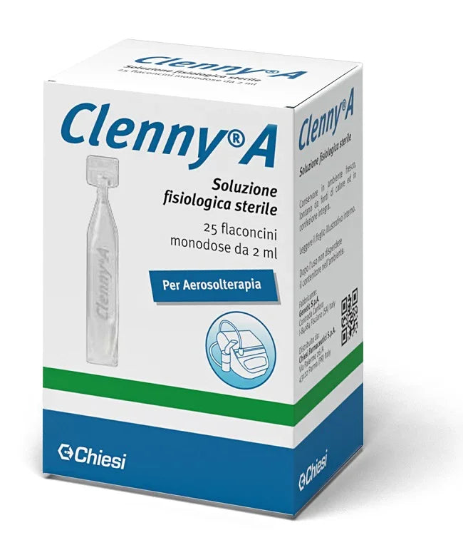 CLENNY A SOLUZIONE FISIOLOGICA STERILE PER AEROSOLTERAPIA 25 FLACONCINI MONODOSE DA 2 ML - Farmaspeed