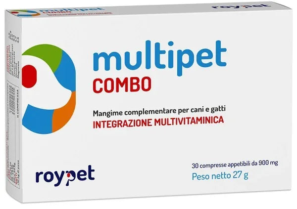 MULTIPET COMBO INTEGRAZIONE MULTIVITAMINICA CANI E GATTI 30 COMPRESSE APPETIBILI DA 900 MG - Farmaspeed