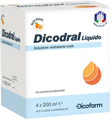 DICODRAL LIQUID ORAL REHYDRATING SOLUTION 4 X 200 ML