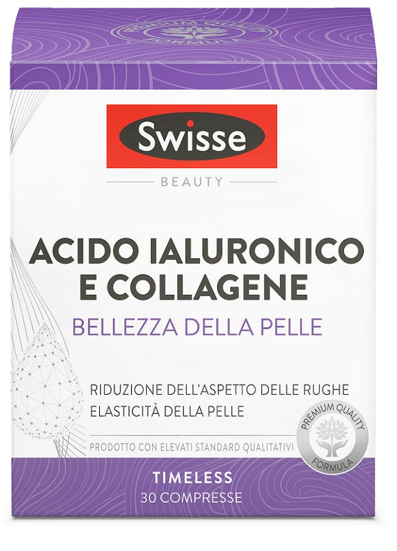 SWISSE ACIDO IALURONICO COLLAGENE BELLEZZA DELLA PELLE 30 COMPRESSE