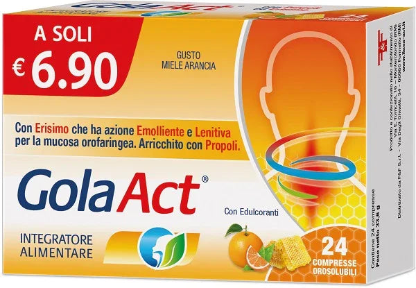 GOLA ACT MIELE ARANCIA 24 COMPRESSE OROSOLUBILI - Farmaspeed