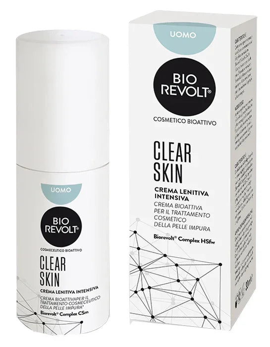 BIOREVOLT RX CLEAR SKIN UOMO CREMA LENITIVA INTENSIVA BIOATTIVA PER PELLE IMPURA 30 ML - Farmaspeed
