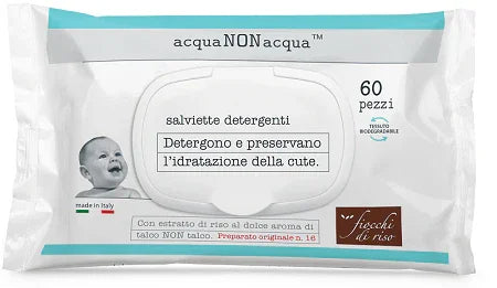 FIOCCHI DI RISO ACQUA NON ACQUA SALVIETTE DETERGENTI 60 PEZZI - Farmaspeed
