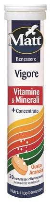 MATT WELLNESS VIGOUR VITAMINS & MINERALS 20 EFFERVESCENT TABLETS ORANGE FLAVOUR
