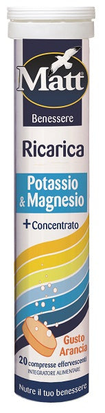 MATT WELLNESS REFILL POTASSIUM & MAGNESIUM 20 EFFERVESCENT TABLETS ORANGE FLAVOUR