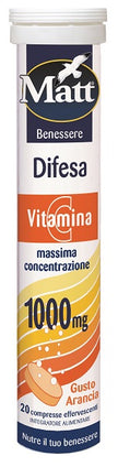 MATT WELLNESS DEFENSE VITAMIN C 20 EFFERVESCENT TABLETS ORANGE FLAVOUR
