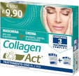 COLLAGEN ACT TRATTAMENTO VISO 2 FASI MASCHERA ANTI AGE ELASTICIZZANTE 3 PEZZI DA 15 ML + CREMA IDRATANTE LENITIVA ELASTICIZZANTE 3 PEZZI DA 5 ML - Farmaspeed