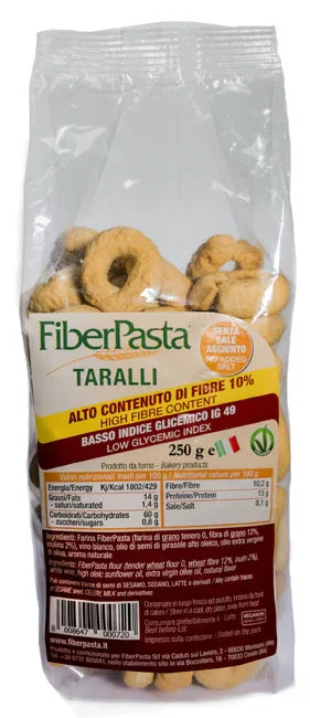 FIBERPASTA TARALLI BASSO INDICE GLICEMICO 250 G - Farmaspeed